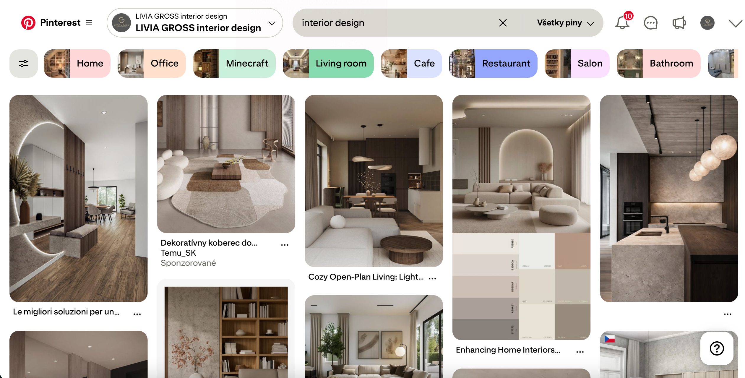 Interierovy dizajn Pinterest